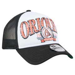 Baltimore Orioles New Era Distressed 9FORTY A-Frame Adjustable Trucker Hat - Black Hats