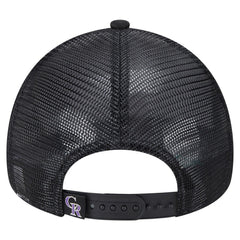 Colorado Rockies New Era Distressed 9FORTY A-Frame Adjustable Trucker Hat - Black Hats