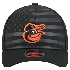 Baltimore Orioles New Era American Flag 9FORTY M-Crown A-Frame Adjustable Hat - Black Hats