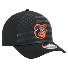 Baltimore Orioles New Era American Flag 9FORTY M-Crown A-Frame Adjustable Hat - Black Hats