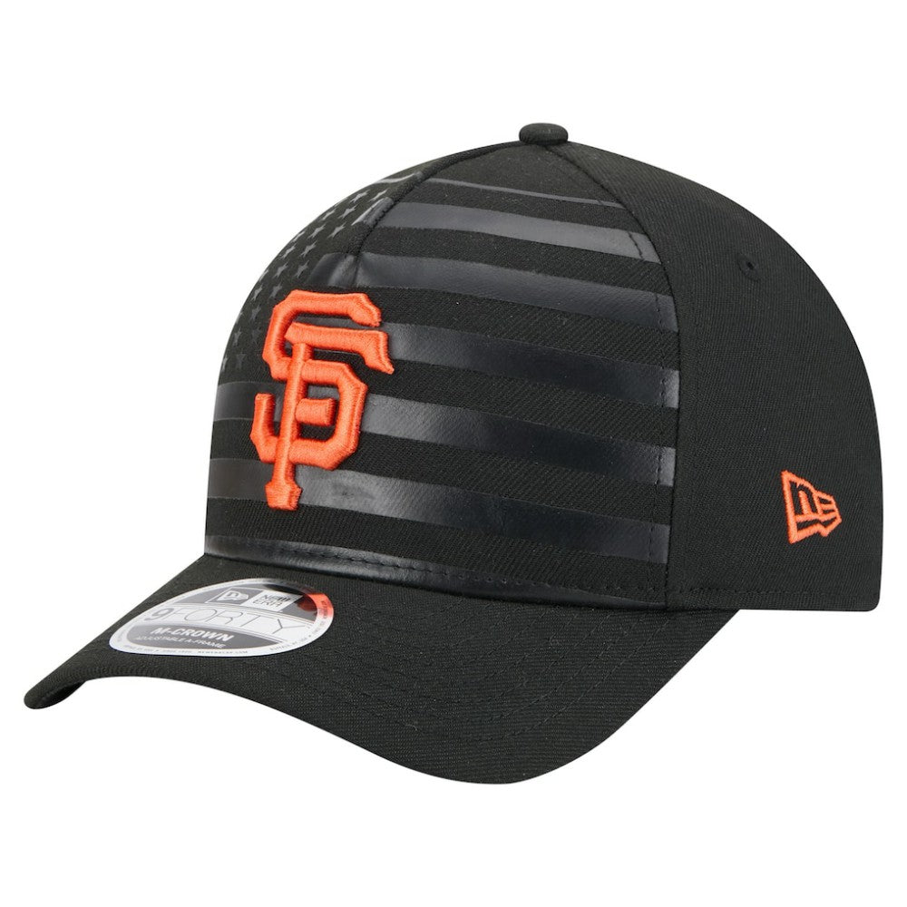 San Francisco Giants New Era American Flag 9FORTY M-Crown A-Frame Adjustable Hat - Black Hats