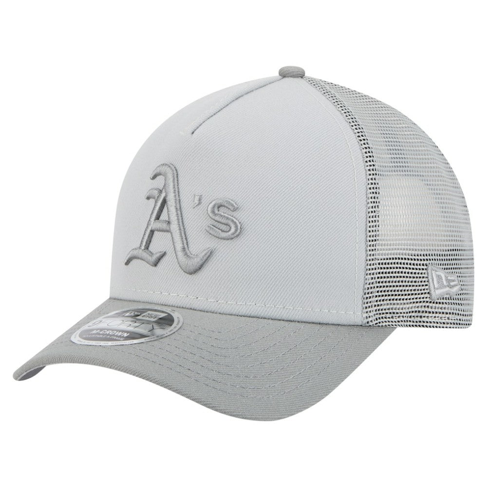 Athletics New Era Color Pack A-Frame 9FORTY Trucker Adjustable Hat - Gray Hats