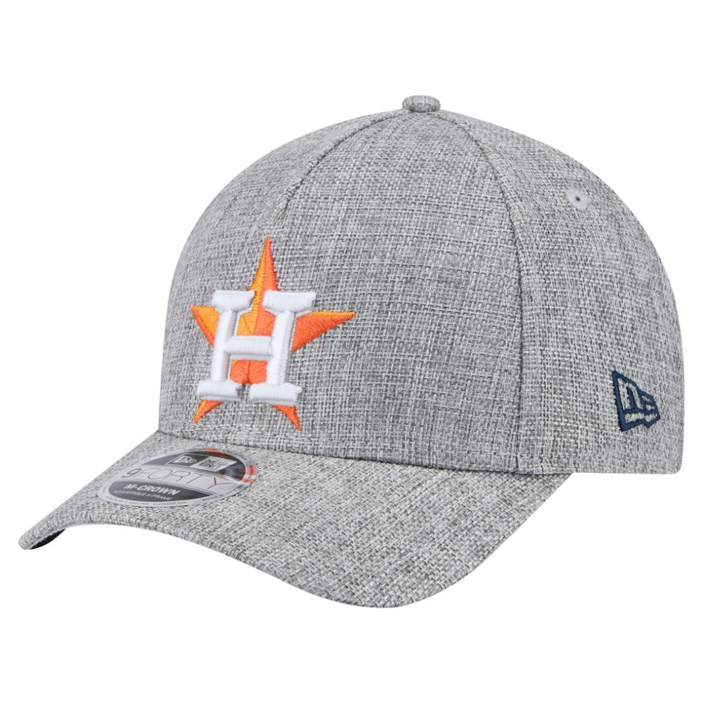 Houston Astros New Era Cotton Weave M-Crown A-Frame 9FORTY Adjustable Hat - Gray Hats