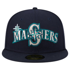Seattle Mariners New Era Overlap 59FIFTY Fitted Hat - Navy Hats