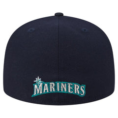 Seattle Mariners New Era Overlap 59FIFTY Fitted Hat - Navy Hats