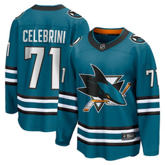 NHL Macklin Celebrini San Jose Sharks Fanatics Home Breakaway Jersey �Teal