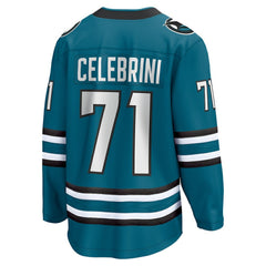 NHL Macklin Celebrini San Jose Sharks Fanatics Home Breakaway Jersey �Teal