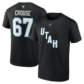 NHL Lawson Crouse Utah Mammoth Fanatics Authentic Stack Name & Number T-Shirt - Black