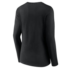 Baltimore Orioles Women's Fastball Long Sleeve V-Neck T-Shirt - Black T-shirts