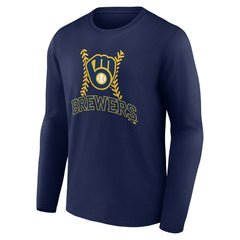 Milwaukee Brewers Fastball Long Sleeve T-Shirt - Navy T-shirts