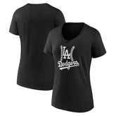 Los Angeles Dodgers Women's Fastball V-Neck T-Shirt - Black T-shirts
