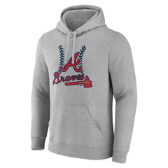 Atlanta Braves Fastball Pullover Hoodie - Gray Hoodies