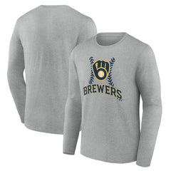 Milwaukee Brewers Fastball Long Sleeve T-Shirt - Gray T-shirts