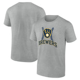 Milwaukee Brewers Fastball T-Shirt - Heather Gray T-shirts