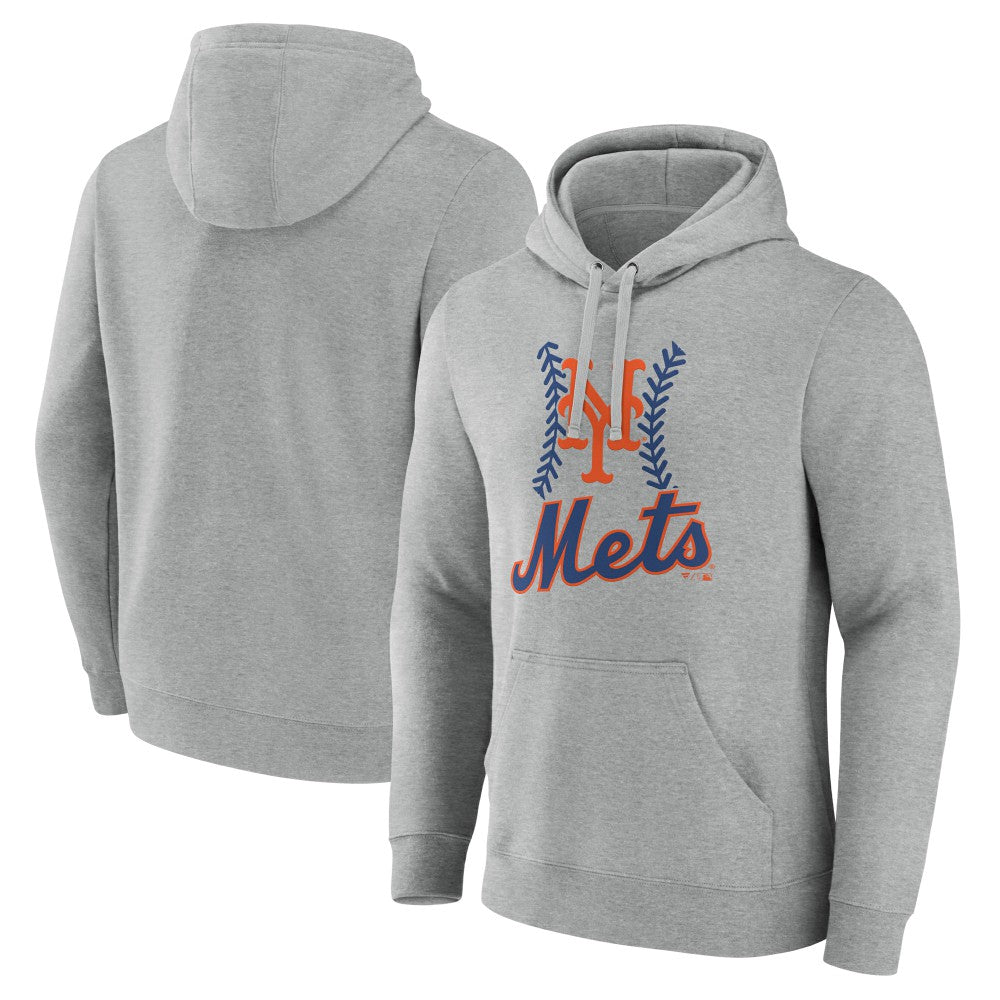 New York Mets Fastball Pullover Hoodie - Gray Hoodies