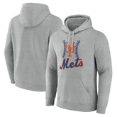 New York Mets Fastball Pullover Hoodie - Gray Hoodies