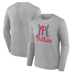 Philadelphia Phillies Fastball Long Sleeve T-Shirt - Gray T-shirts