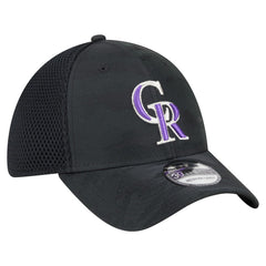 Colorado Rockies New Era Youth Camo 39THIRTY Flex Hat - Black Hats
