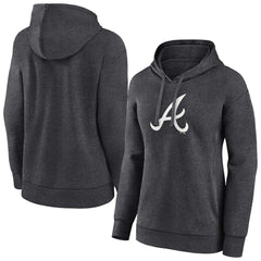 Atlanta Braves Women's Monochrome Pullover Hoodie - Charcoal Hoodies