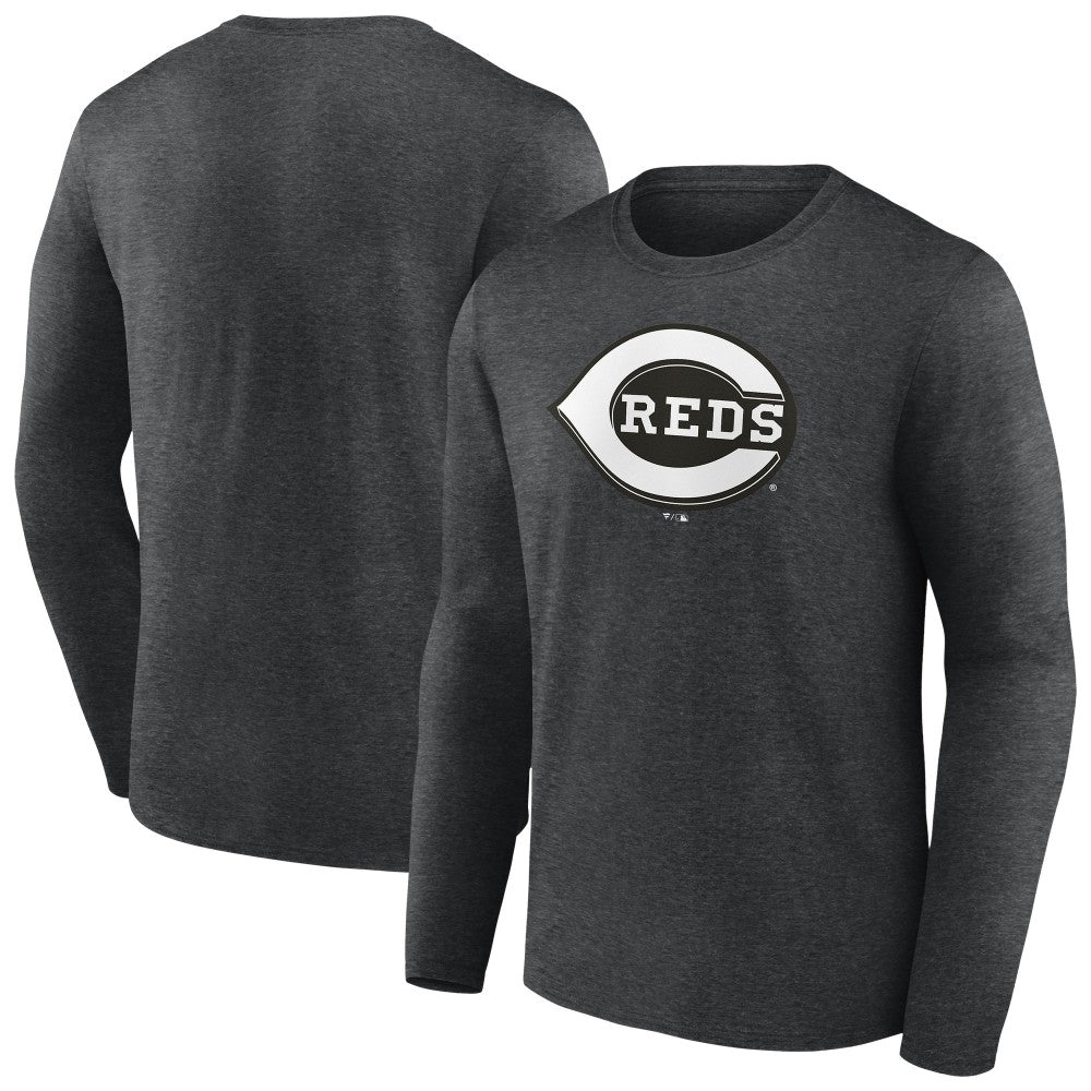 Cincinnati Reds Monochrome Long Sleeve T-Shirt - Charcoal T-shirts