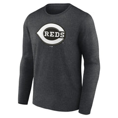Cincinnati Reds Monochrome Long Sleeve T-Shirt - Charcoal T-shirts