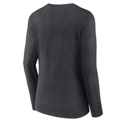 Cincinnati Reds Women's Monochrome Long Sleeve V-Neck T-Shirt - Charcoal T-shirts