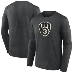 Milwaukee Brewers Monochrome Long Sleeve T-Shirt - Charcoal T-shirts