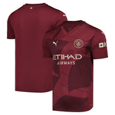 Manchester City 2024/25 Third Replica Blank Jersey Burgundy