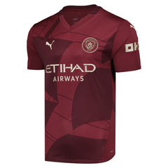 Manchester City 2024/25 Third Replica Blank Jersey Burgundy