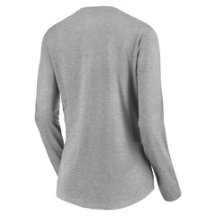 Cincinnati Reds Women's Evanston Stencil Long Sleeve V-Neck T-Shirt - Gray T-shirts