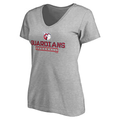 Cleveland Guardians Women's Evanston Stencil V-Neck T-Shirt - Gray T-shirts