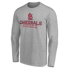 St. Louis Cardinals Evanston Stencil Long Sleeve T-Shirt - Gray T-shirts