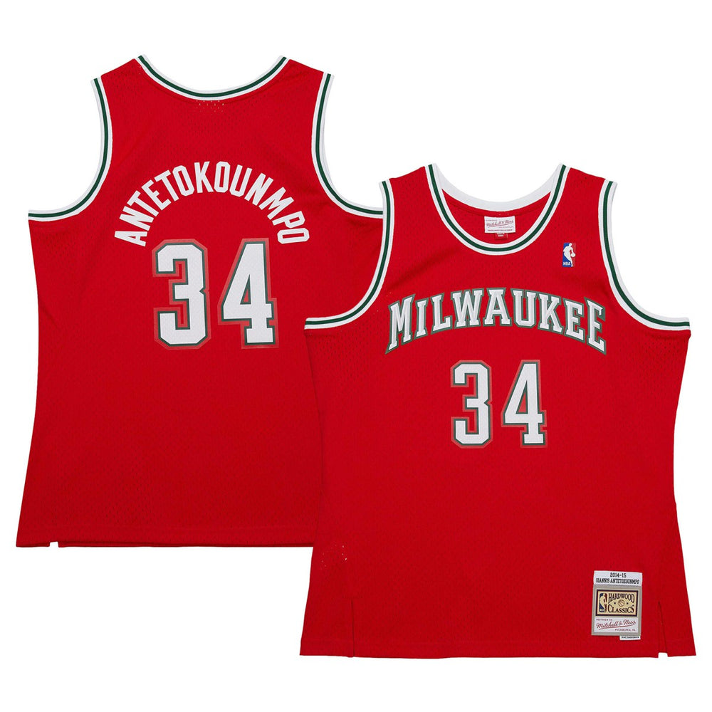NBA Giannis Antetokounmpo Milwaukee Bucks 2014/15 Hardwood Classics Swingman Jersey - Red
