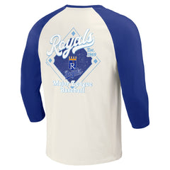 Kansas City Royals Darius Rucker Collection by Fanatics Cooperstown Collection Raglan 3/4-Sleeve T-Shirt - Royal/White T-shirts