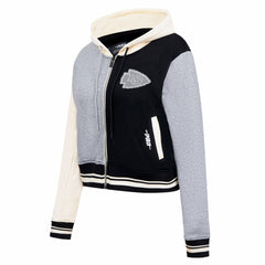 Kansas City Chiefs Pro Standard Women's Reverse French Terry Colorblock Full-Zip Hoodie Gray
