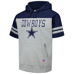 Dallas Cowboys Off Field Vintage Logo Short Sleeve Pullover Hoodie Gray