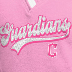 Cleveland Guardians New Era Girls Youth Mommy & Me Raglan V-Neck T-Shirt - Pink T-shirts