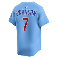 Dansby Swanson Chicago Cubs Nike 2nd Alternate Limited Player Jersey - Baby Blue Jerseys