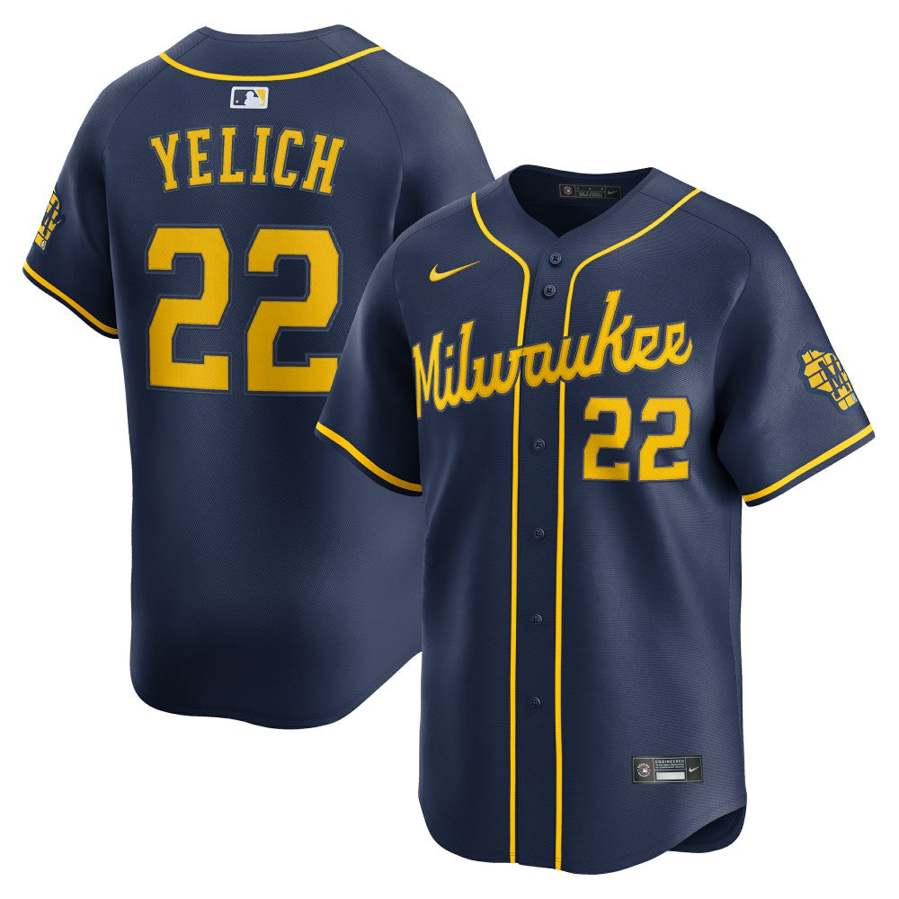 MLB Christian Yelich Milwaukee Brewers Nike Alternate Limited Jersey - Navy
