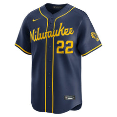MLB Christian Yelich Milwaukee Brewers Nike Alternate Limited Jersey - Navy