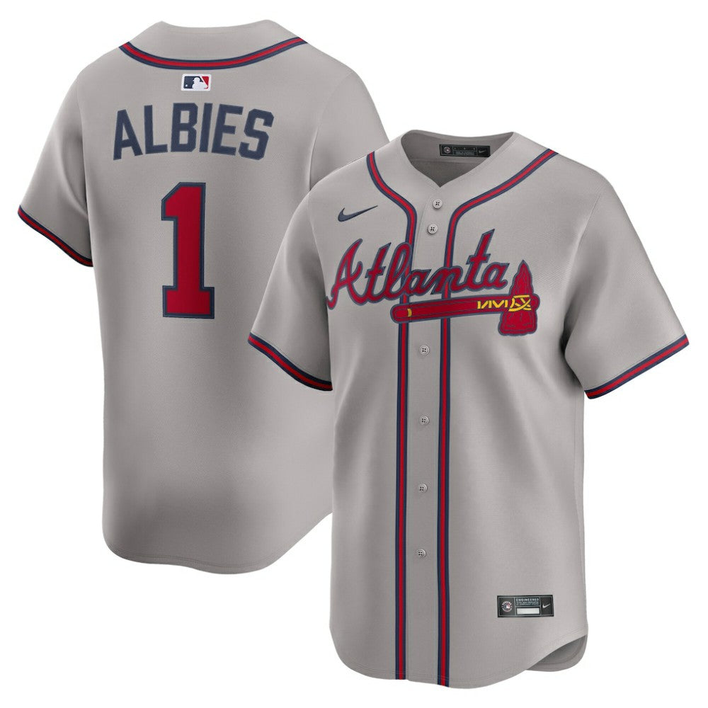 MLB Ozzie Albies Atlanta Braves Nike Road Limited Player Jersey - Gray