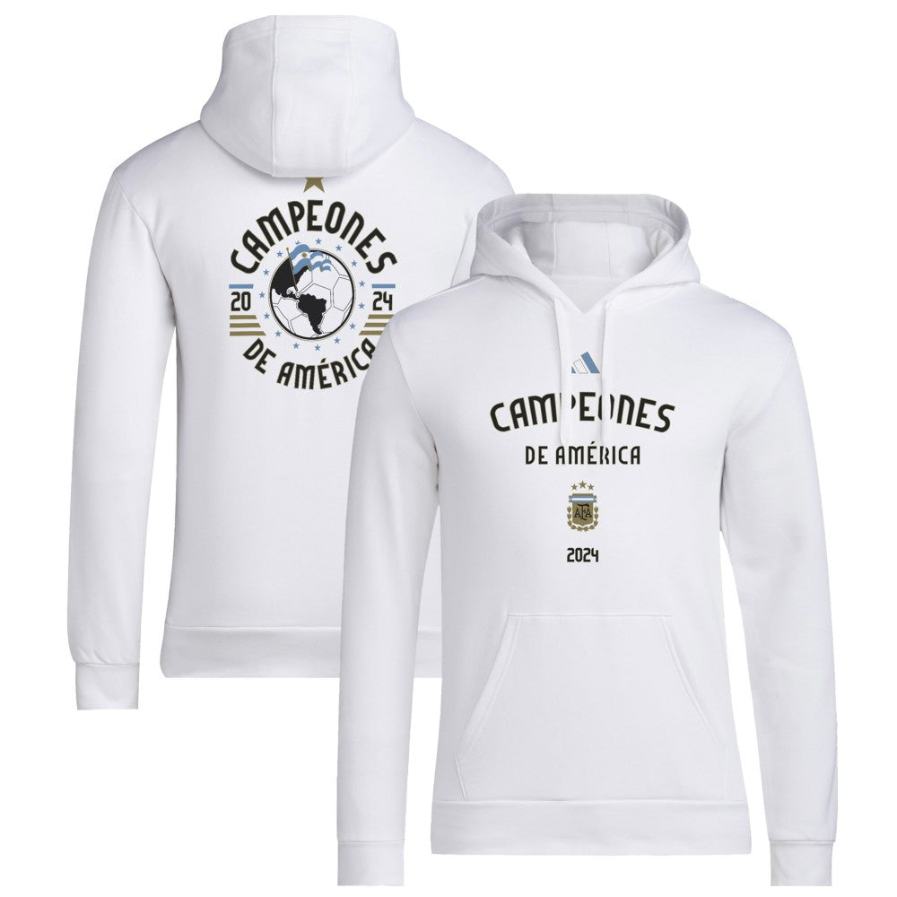 Argentina National Team 2024 Copa America Champions Pullover Hoodie White