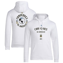 Argentina National Team 2024 Copa America Champions Pullover Hoodie White