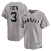 MLB Babe Ruth New York Yankees Nike Throwback Cooperstown Collection Limited Jersey - Gray