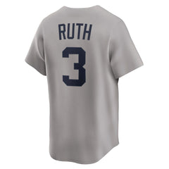 MLB Babe Ruth New York Yankees Nike Throwback Cooperstown Collection Limited Jersey - Gray