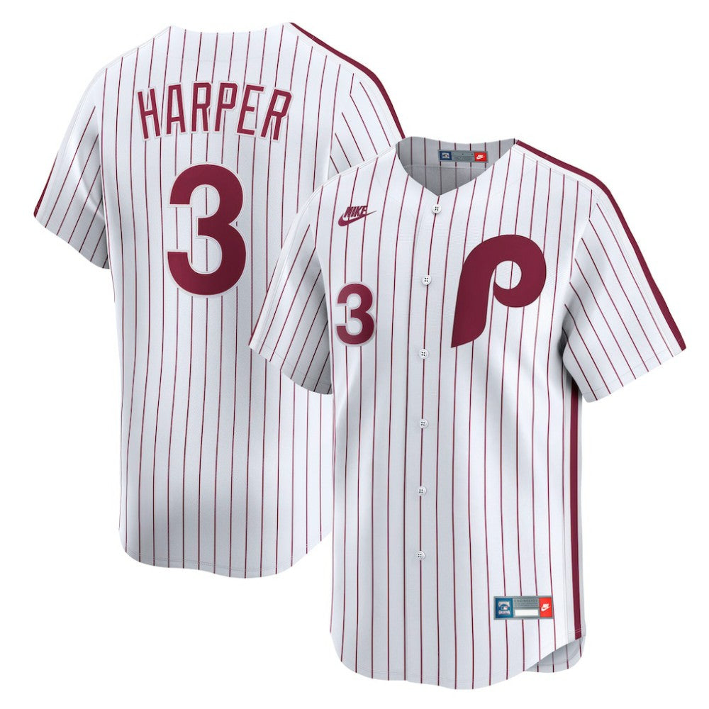 MLB Bryce Harper Philadelphia Phillies Nike Cooperstown Collection Limited Jersey - White