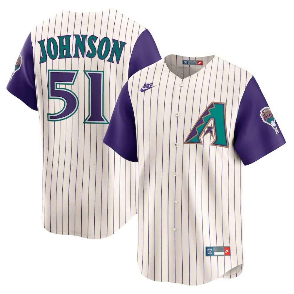 MLB Randy Johnson Arizona Diamondbacks Nike Throwback Cooperstown Collection Limited Jersey - Cream