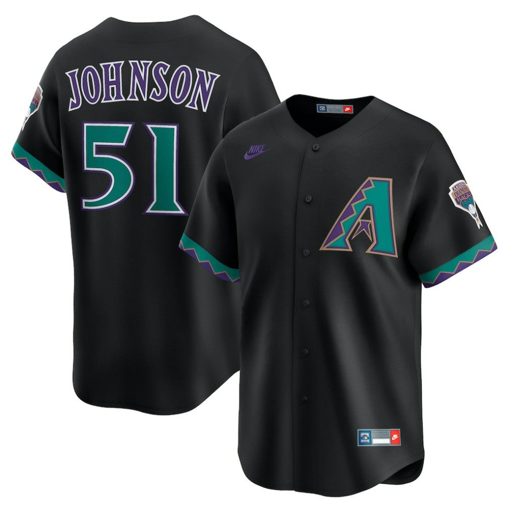 MLB Randy Johnson Arizona Diamondbacks Nike Throwback Cooperstown Collection Limited Jersey - Black