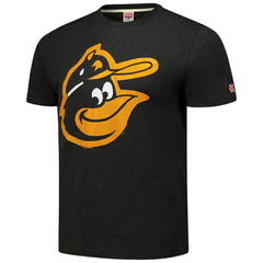 Baltimore Orioles Homage Cooperstown Collection Hand-Drawn Logo Tri-Blend T-Shirt - Black T-shirts