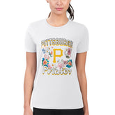 Pittsburgh Pirates G-III 4Her by Carl Banks Women's Super-Slim Fit Lightweight Flowers Graphic T-Shirt - White T-shirts
